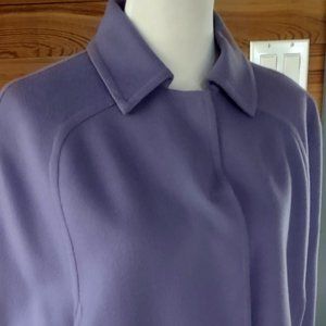 Valentino Virgin Wool & Cashmere Cape Coat Lavender, Lilac Made in Italy Sz 10